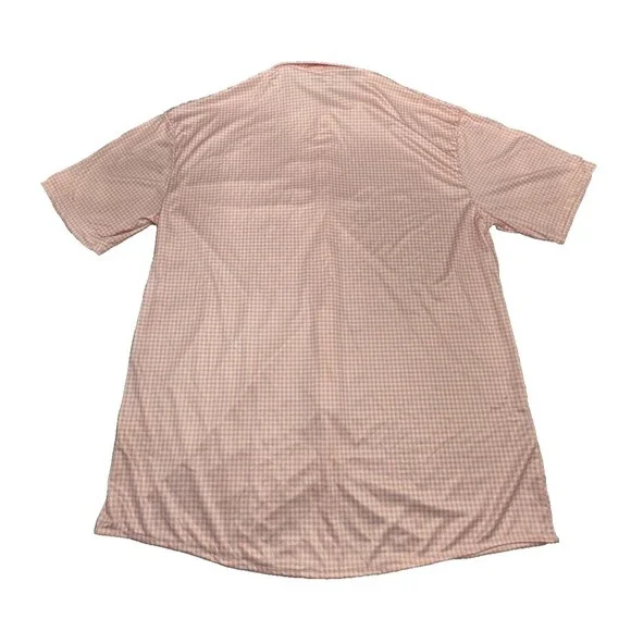 NWOT Collars & Co Men’s XL Quattro Flex Short Sleeve Pink Gingham Button Down - Picture 3 of 7